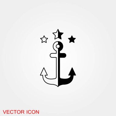 Çapa simgesi. Uygulamalar için bağlanmış düz vektör simgesi