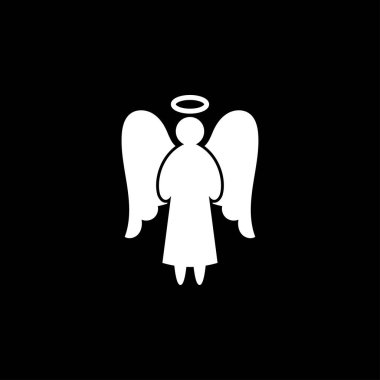 Melek simgesi. Noel Meleği arka planda izole