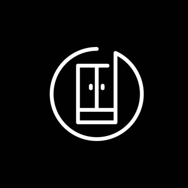 Dolap simgesi, mobilya ve ev dekoru simgeleri. Vektör