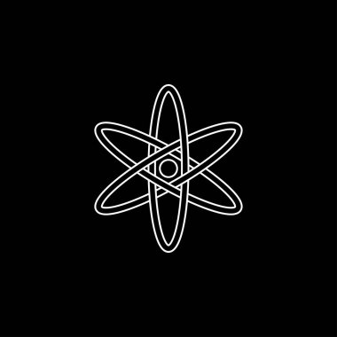 Atom simgesi, siyah bilim kurgu atomu