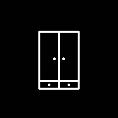 Dolap simgesi, mobilya ve ev dekoru simgeleri. Vektör