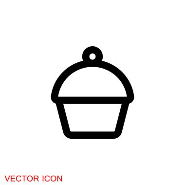 Kek ikonu. Kek dükkanının logo şablonu.