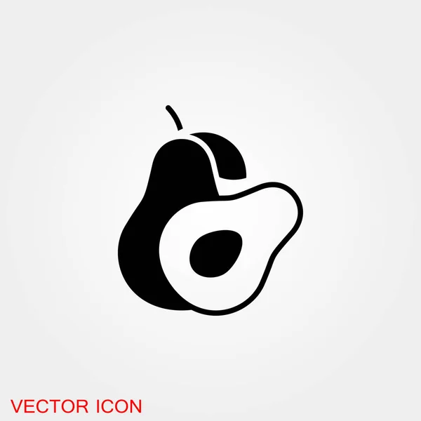 Avocado Icon Web Mobile Modern Minimalistic Flat Design Vector Dark — Stock Vector