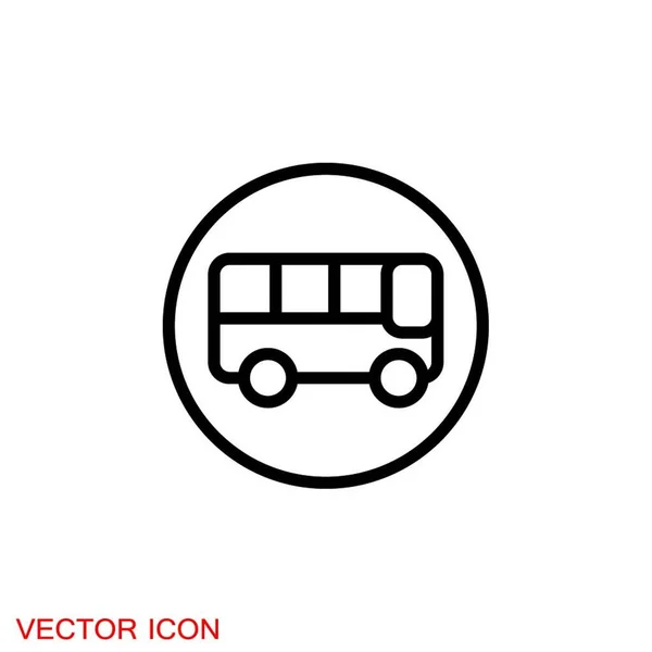 Icône Signe Bus Symbole Des Transports Publics — Image vectorielle