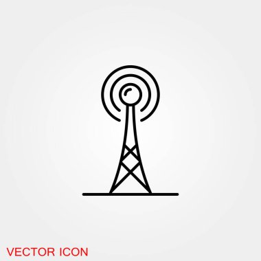 Anten simgesi. Radar uydu anteni- Vektör