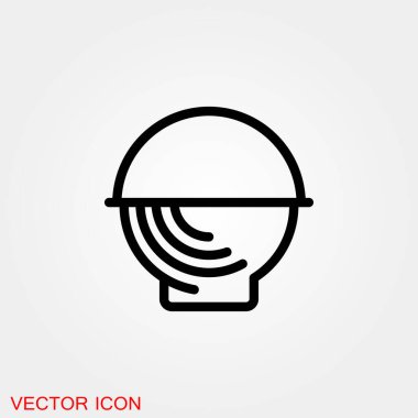 Basket ikonu, kaşık barbekü tabağı. Vektör