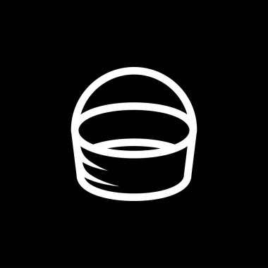 Basket ikonu, kaşık barbekü tabağı. Vektör