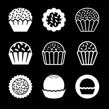 Brigadeiro ikon vektörü. Brezilya Tatlı Tuğgenerali