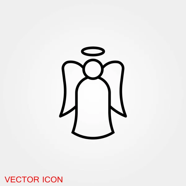 Icono Ángel Ángel Navidad Aislado Sobre Fondo — Vector de stock