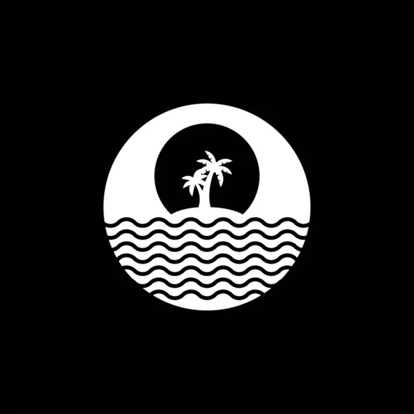 Icono Playa Iconos Verano Con Signo Fondo — Vector de stock