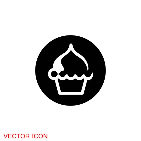 Ícone Bolo Modelo Logotipo Loja Cupcake — Vetor de Stock