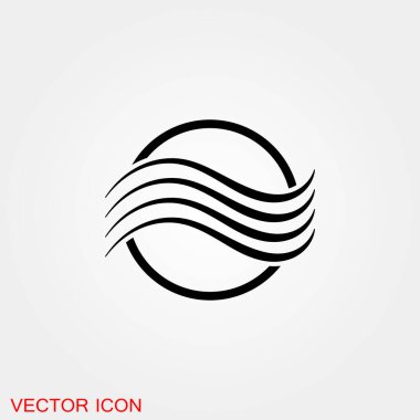 Hava ikonu, rüzgar enerjisinin sembolü. Vektör illüstrasyonu