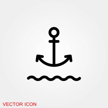 Çapa simgesi. Uygulamalar için bağlanmış düz vektör simgesi