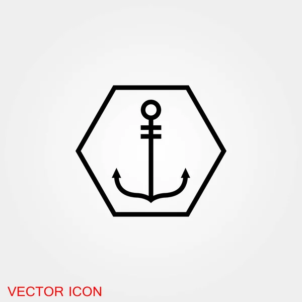 Icono Del Ancla Icono Vector Plano Anclado Para Aplicaciones — Vector de stock