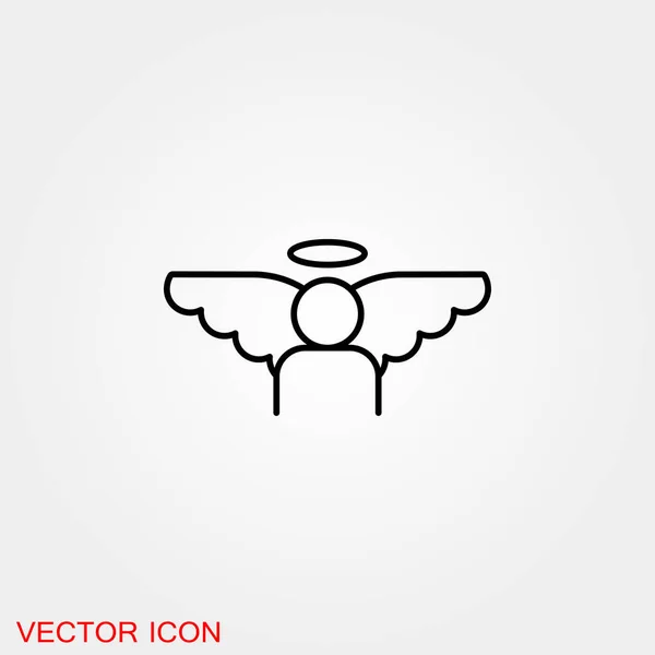 Icono Ángel Ángel Navidad Aislado Sobre Fondo — Vector de stock