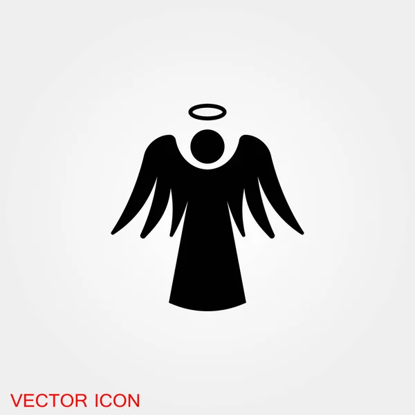 Angel Icoon Christmas Angel Geïsoleerd Achtergrond — Stockvector