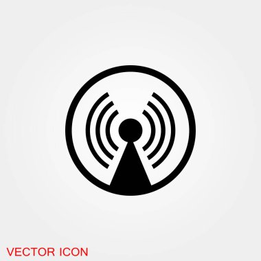 Anten simgesi. Radar uydu anteni- Vektör