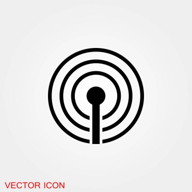 Anten simgesi. Radar uydu anteni- Vektör