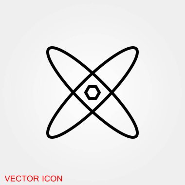 Atom simgesi, siyah bilim kurgu atomu