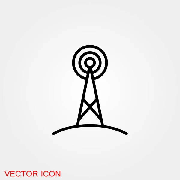 Antennensymbol Radarsatellitenschüssel Vektor — Stockvektor