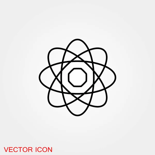 Icona Atomica Atomo Fantascienza Nera — Vettoriale Stock