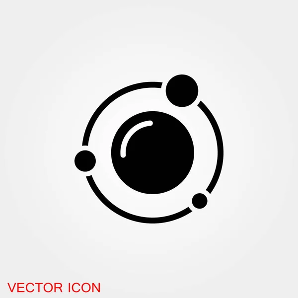 Icona Atomica Atomo Fantascienza Nera — Vettoriale Stock