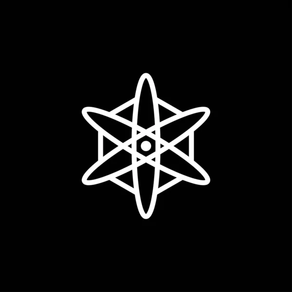 Icona Atomica Atomo Fantascienza Nera — Vettoriale Stock