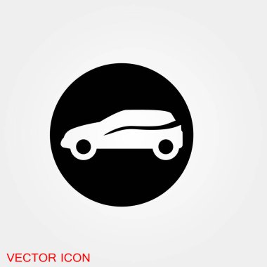 Otomatik simge. Araba simgesi Vektör İllüstrasyonu, otomobil motoru