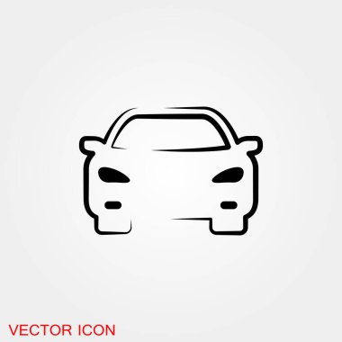 Otomatik simge. Araba simgesi Vektör İllüstrasyonu, otomobil motoru