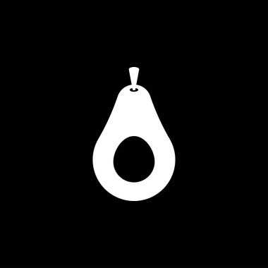 Web ve mobil için Avokado simgesi, modern minimalist düz tasarım. Açık gri arkaplanda vektör koyu gri simge.