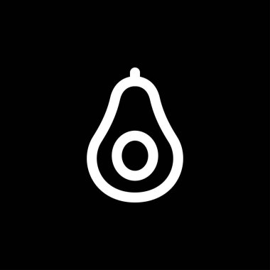 Web ve mobil için Avokado simgesi, modern minimalist düz tasarım. Açık gri arkaplanda vektör koyu gri simge.
