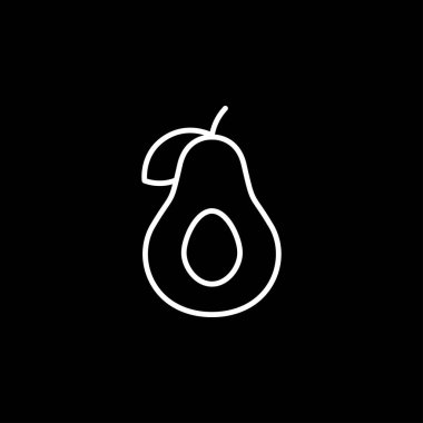 Web ve mobil için Avokado simgesi, modern minimalist düz tasarım. Açık gri arkaplanda vektör koyu gri simge.