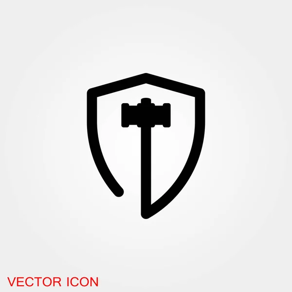 Icono Subasta Juez Martillo Subasta — Vector de stock