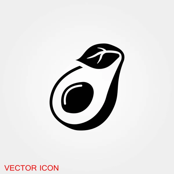 Avocado Icon Web Mobile Modern Minimalistic Flat Design Vector Dark — Stock Vector