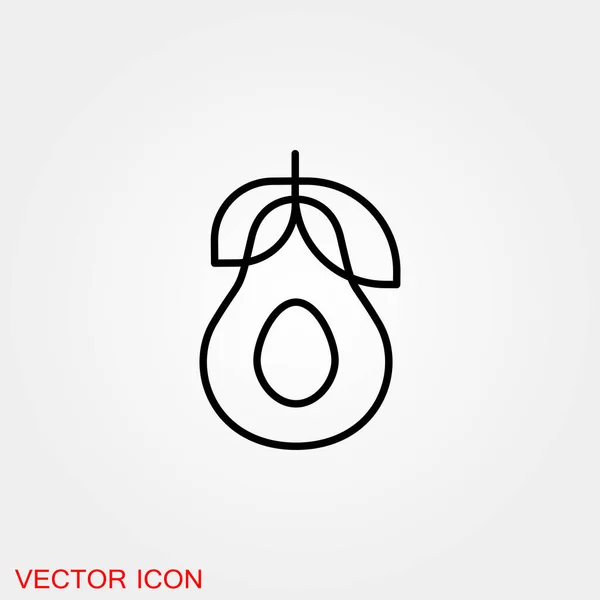 Avocado Icon Web Mobile Modern Minimalistic Flat Design Vector Dark — Stock Vector