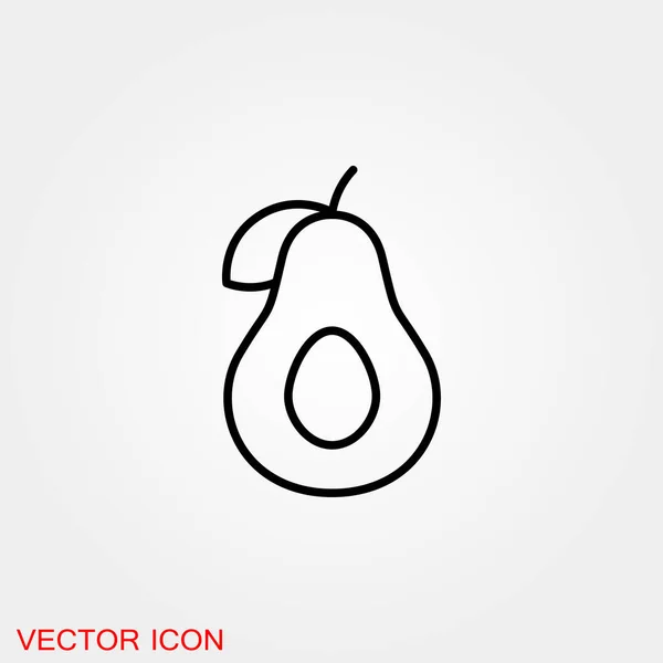 Avocado Icon Web Mobile Modern Minimalistic Flat Design Vector Dark — Stock Vector