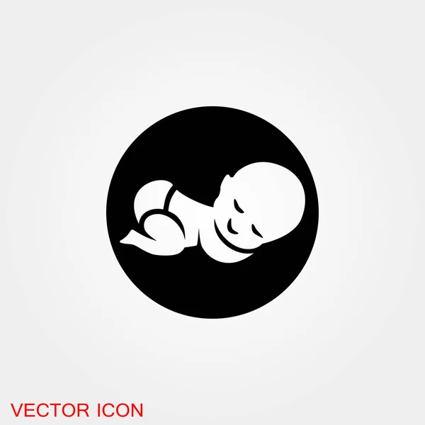Bébé Changer Les Couches Plat Icône Signe — Image vectorielle