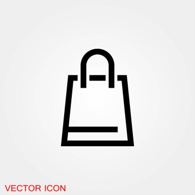 Çanta simgesi. Alışveriş çantası Vektör illüstrasyonu