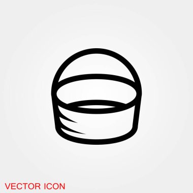 Basket ikonu, kaşık barbekü tabağı. Vektör