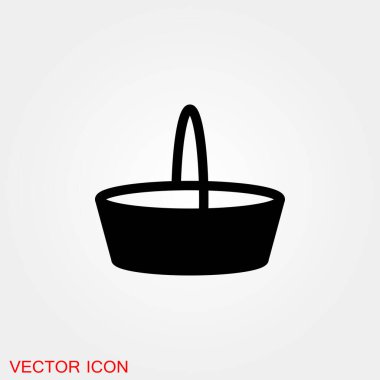 Basket ikonu, kaşık barbekü tabağı. Vektör