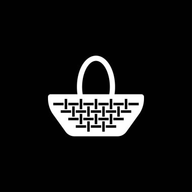 Basket ikonu, kaşık barbekü tabağı. Vektör