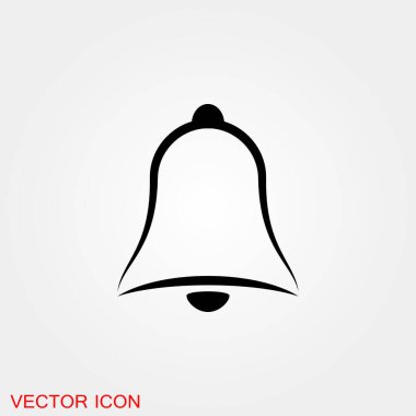 Zil simgesi, arka planda izole edilmiş. Özel.