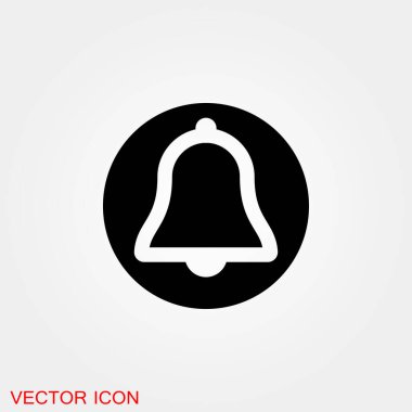 Zil simgesi, arka planda izole edilmiş. Özel.