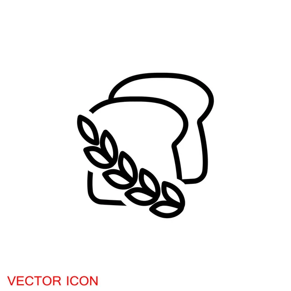 Brot Symbol Brotbäckerei Symbolvektor Illustration — Stockvektor