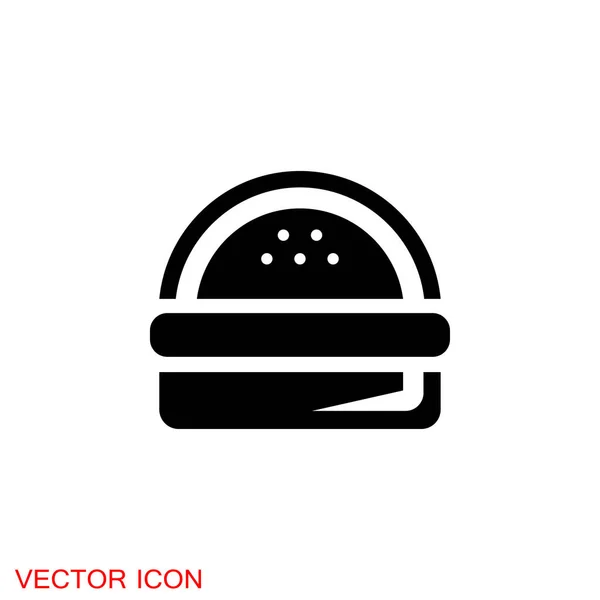 Burger Ikone Flaches Design Hamburger Web Ikone — Stockvektor