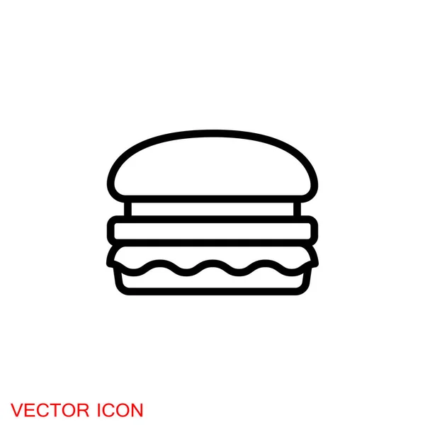 Icône Hamburger Design Plat Icône Web Hamburger — Image vectorielle