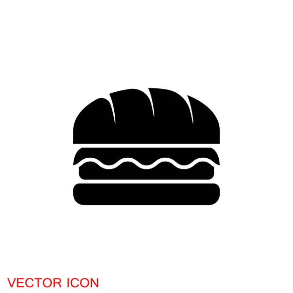 Icône Hamburger Design Plat Icône Web Hamburger — Image vectorielle