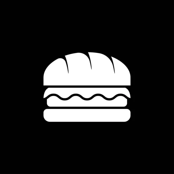 Burger Icon Flat Design Hamburger Web Icon — 스톡 벡터