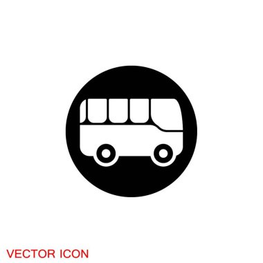 Otobüs işareti simgesi. Toplu taşıma işareti işareti.