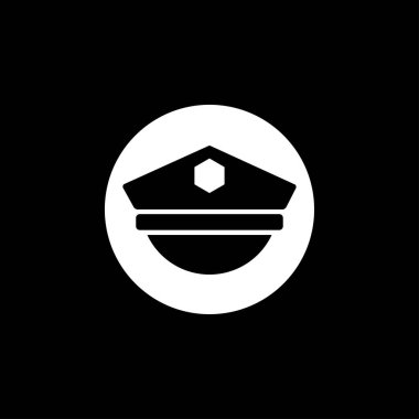 Düz Stil 'de Kaptan ikonu. Vektör işareti illüstrasyonu